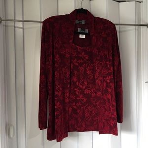 Slinky Jacquard Fabric Jacket & Tank Sz L